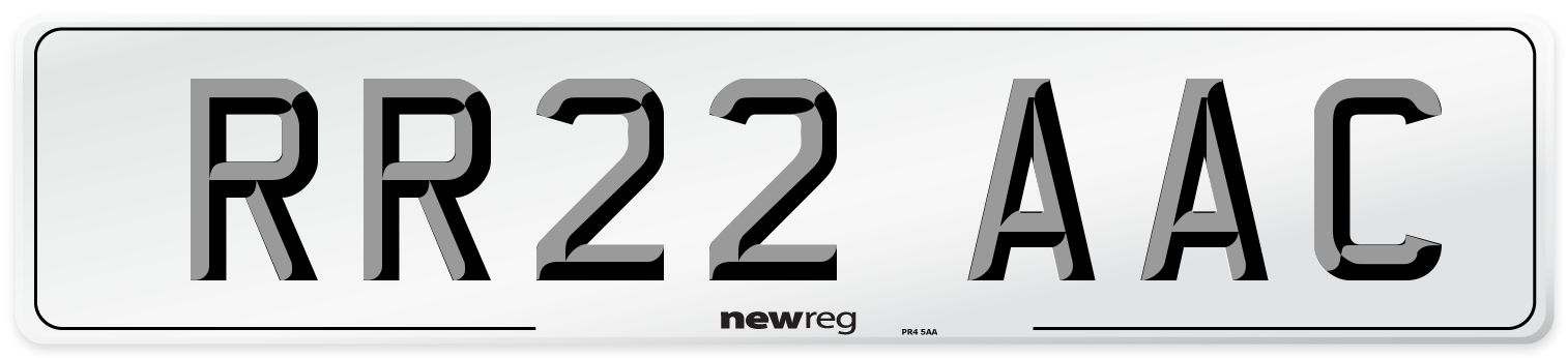RR22 AAC Number Plate from New Reg